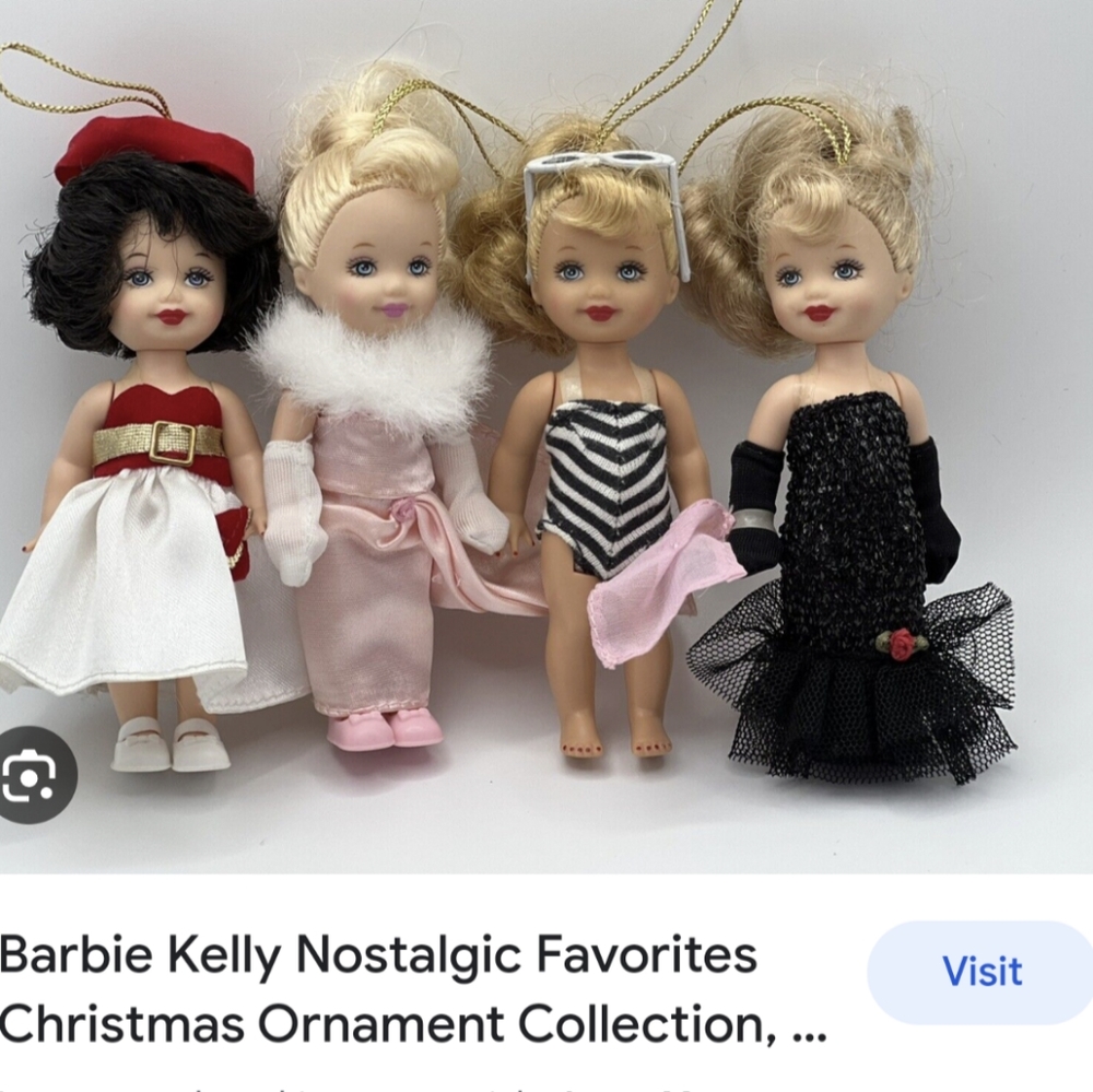 Nostalgic Collector's Kelly Barbie Christmas ornaments